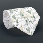 Watercolor Floral White Cream Flowers  ネクタイ<br><div class="desc">This design may be personalized by choosing the Edit Design option. You may also transfer onto other items. Contact me at colorflowcreations@gmail.com or use the chat option at the top of the page if you wish to have this design on another product or need assistance. See more of my designs...</div>