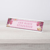 Watercolor Floral Wildflowers  デスクネームプレート (正面)