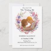 Watercolor Floral Wreath Frame  招待状 (正面)