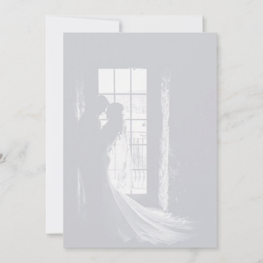 Watercolor Floral Wreath Frame  招待状 (裏面)