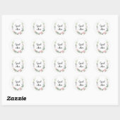 Watercolor Floral Wreath Good Vibes Sticker ラウンドシール (シート)