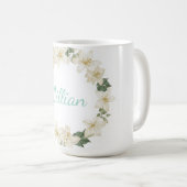 Watercolor Floral Wreath Mother’s Day コーヒーマグカップ (正面右)