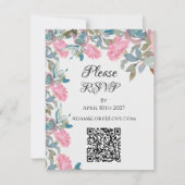 Watercolor Florals Wedding 出欠カード (正面)