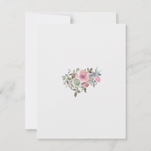 Watercolor Florals Wedding 出欠カード (裏面)