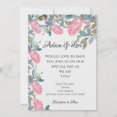 Watercolor Florals Wedding 招待状 (正面)