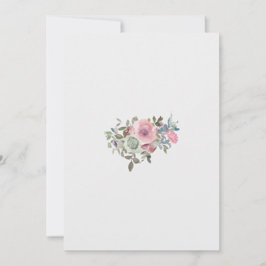 Watercolor Florals Wedding 招待状 (裏面)