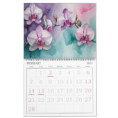 Watercolor Flower Abstract Calendar カレンダー (2月 2027)