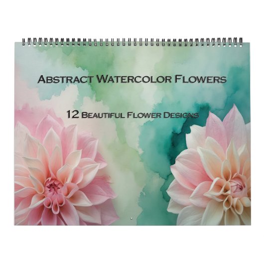 Watercolor Flower Abstract Calendar カレンダー (カバー)