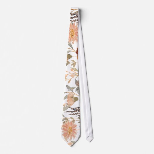 watercolor flower collage tie ネクタイ (正面)