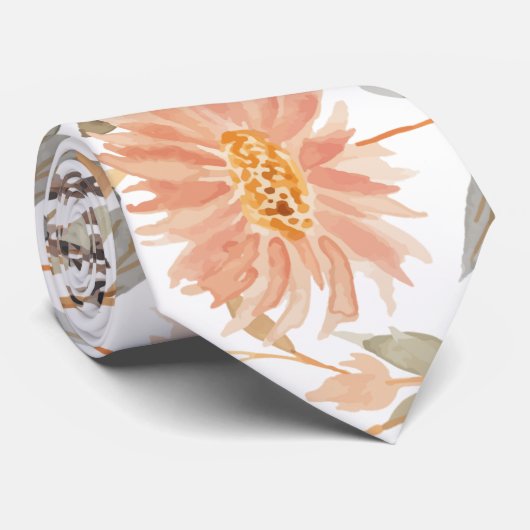 watercolor flower collage tie ネクタイ (ロール)