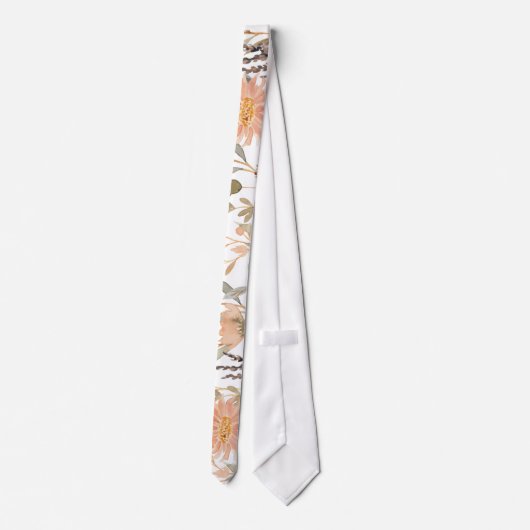 watercolor flower collage tie ネクタイ (裏面)