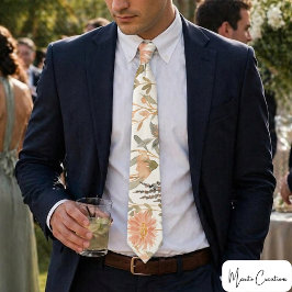 watercolor flower collage tie ネクタイ