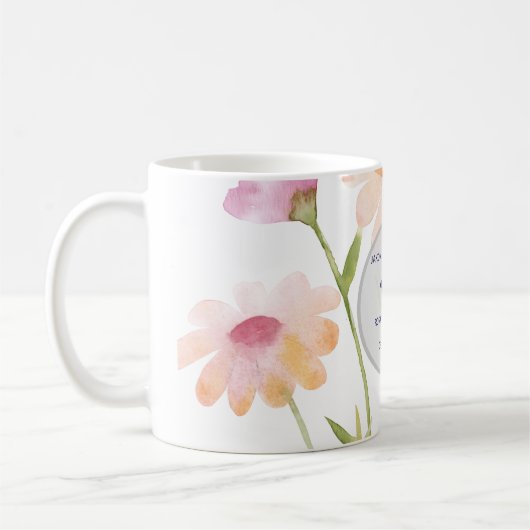 watercolor flower editable コーヒーマグカップ (左)