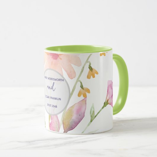 watercolor flower editable マグカップ (正面右)