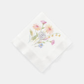watercolor flower editable 縁ありカクテルナプキン (角)