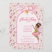 Watercolor Flower Fairy Baby Shower 招待状 (正面/裏面)