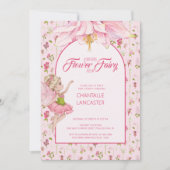 Watercolor Flower Fairy Baby Shower 招待状 (正面)