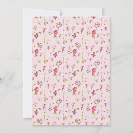 Watercolor Flower Fairy Baby Shower 招待状 (裏面)