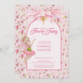 Watercolor Flower Fairy Baby Shower 招待状 (正面/裏面)