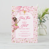 Watercolor Flower Fairy Girl Birthday 招待状 (スタンド正面)