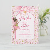 Watercolor Flower Fairy Girl Birthday 招待状 (スタンド正面)