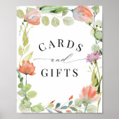 Watercolor Flower Garden Shower Cards and Gifts ポスター (正面)