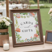 Watercolor Flower Garden Shower Cards and Gifts ポスター