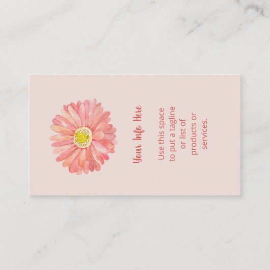 Watercolor Flower Pink 名刺 (裏面)