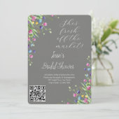 Watercolor Flower Pot Bridal Shower Garden Party 招待状 (スタンド正面)