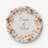 Watercolor Flower Round Dinner Plate ペーパープレート (正面)