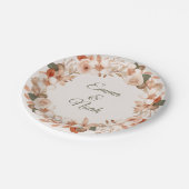 Watercolor Flower Round Dinner Plate ペーパープレート (アングル)