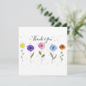 Watercolor Flowers サンキューカード (スタンド正面)