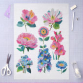 watercolor flowers  薄葉紙 (クラフト)