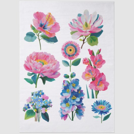 watercolor flowers  薄葉紙 (正面)