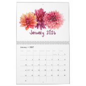 Watercolor Flowers 2026 Calendar | Elegant Floral カレンダー (1月 2027)