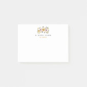 Watercolor Flowers & Bees Personalized ポストイット (正面)