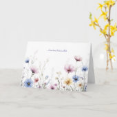 Watercolor Flowers Bottom Border Wildflowers カード (黄色い花)