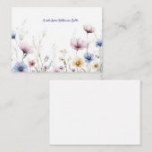 Watercolor Flowers Bottom Border Wildflowers ノートカード (正面/裏面)