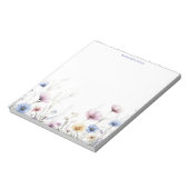 Watercolor Flowers Bottom Border Wildflowers ノートパッド (回転)