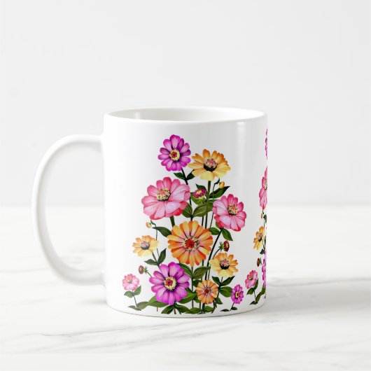 Watercolor Flowers Design-34063 コーヒーマグカップ (左)