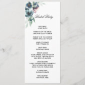 Watercolor flowers double side program card  プログラム (裏面)