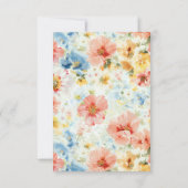 Watercolor Flowers Elegant Wedding RSVP (裏面)