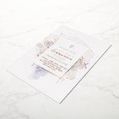 watercolor flowers First Communion 箔招待状 (回転した状態)