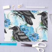 Watercolor Flowers Floral Raven Botanicals 薄葉紙 (クラフト)