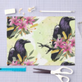 Watercolor Flowers Floral Raven Botanicals 薄葉紙 (クラフト)