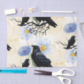 Watercolor Flowers Floral Raven Botanicals 薄葉紙 (クラフト)