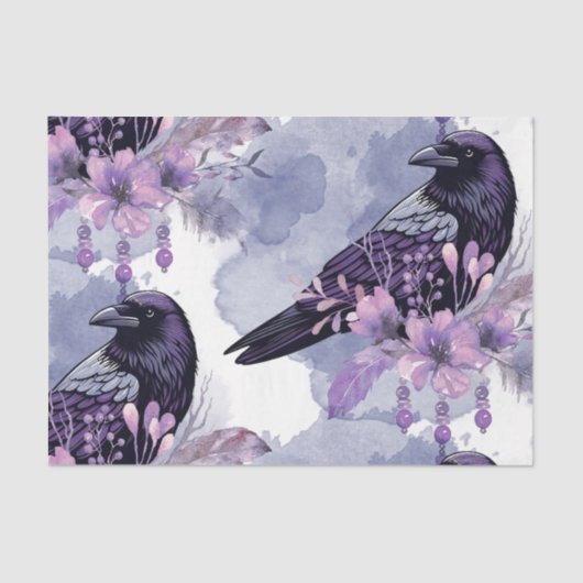 Watercolor Flowers Floral Raven Botanicals 薄葉紙 (正面)