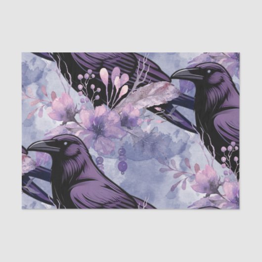 Watercolor Flowers Floral Raven Botanicals 薄葉紙 (正面)