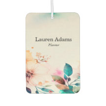 Watercolor flowers pastel colors custom name