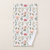 Watercolor Flowers Pattern バスタオルセット (ハンドタオル)